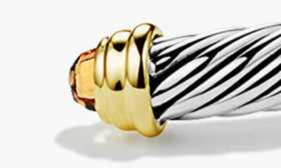 Shop David Yurman Cable Classics Bracelet With Semiprecious Stones & 14k Gold, 5mm In Citrine