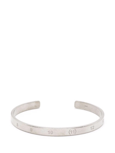 Maison Margiela Number-engraved Sterling-silver Bracelet In Silver