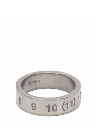 Shop Maison Margiela Engraved Silver Ring