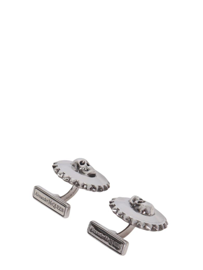 Shop Mcq By Alexander Mcqueen Men's Silver Metal Cuff Links