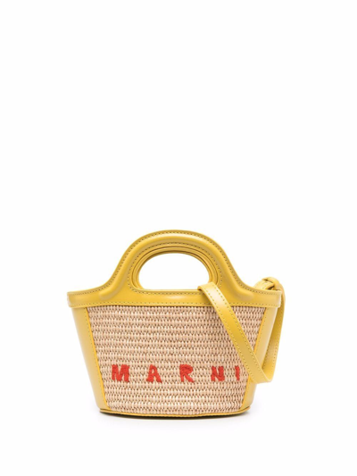 Shop Marni Women's Beige Leather Handbag