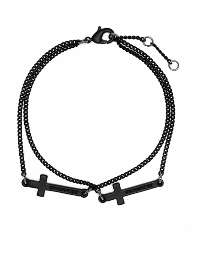 Shop Dsquared2 Men's Black Metal Bracelet