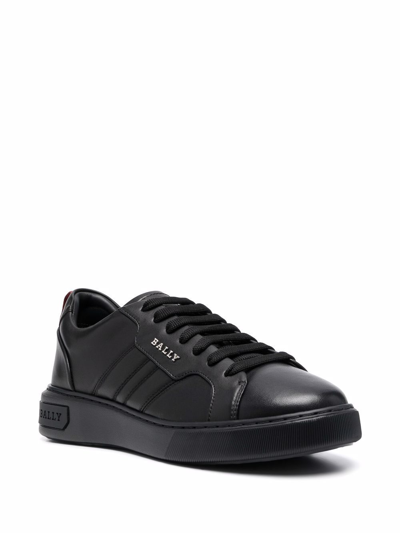 Shop Bally Men's Black Leather Sneakers