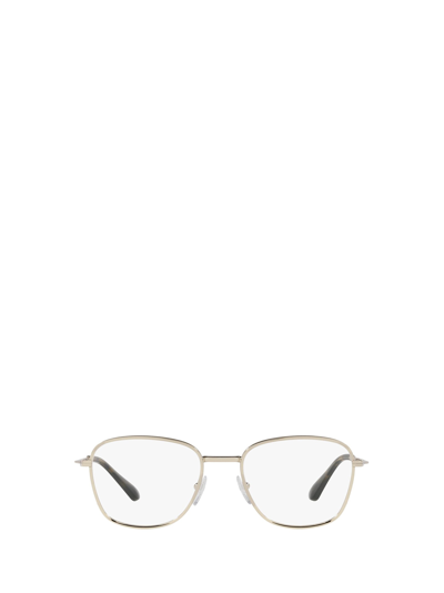 Shop Prada Eyewear Pr 64wv Pale Gold Glasses