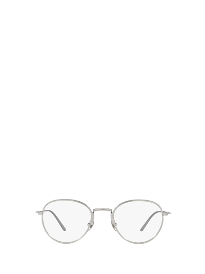 Shop Prada Eyewear Pr 50yv Satin Titanium Glasses