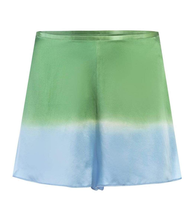 Shop Alejandra Alonso Rojas Side Zip Tap Shorts In Grn/blu