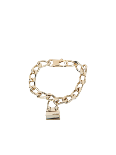 Shop Jacquemus Chiquito Bag-charm Chain Bracelet In Metallic