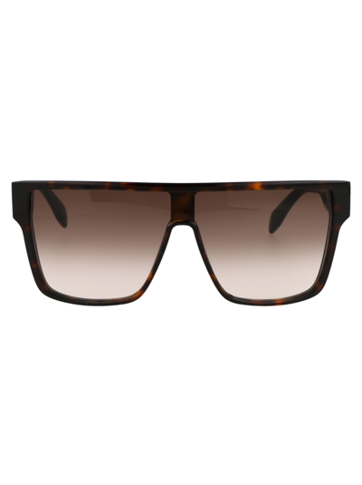 Shop Alexander Mcqueen Am0354s Sunglasses In 002 Havana Havana Brown