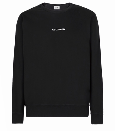 Shop C.p. Company Light Fleece Black Sweatshirt With Logo In Nero