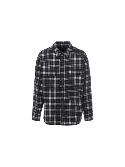 Shop Juunj Flannel Shirt In Grey