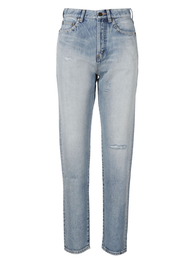 Shop Saint Laurent Santa Monica Denim Slim Fit Jeans In Blue