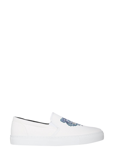 Shop Kenzo K-skate Slip-on Sneakers In Bianco