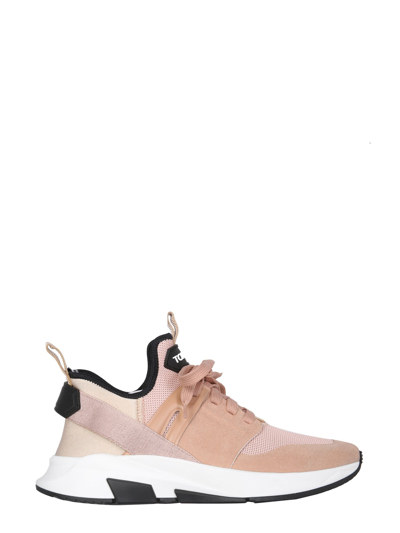 Shop Tom Ford Jago Lace-up Sneakers In Nude