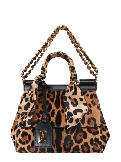 Shop Dolce & Gabbana Small Sicily Bag In Animalier