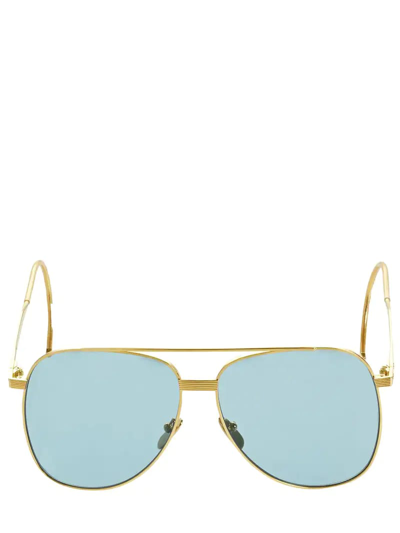 Shop Gucci Gg0953s Gold Sunglasses