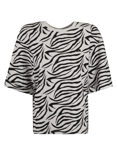 Shop Rotate Birger Christensen Fausta T-shirt In Zebra Black/white