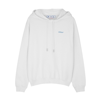Shop Off-white Blurred Arrow White Hooded Cotton Sweatshirt