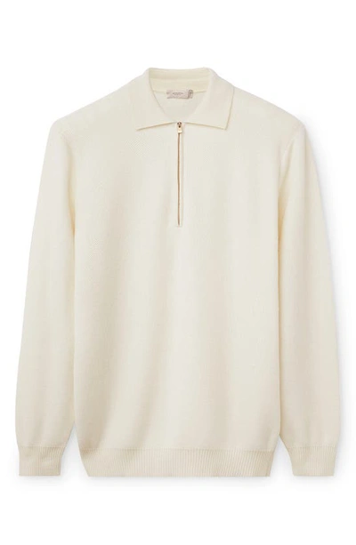 Shop Agnona Silk & Cashmere Half Zip Sweater In Lana