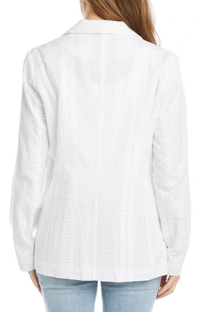Karen Kane Eyelet Cotton Blazer In Off-white