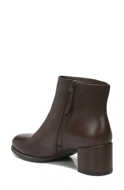 Naturalizer Bay Waterproof Bootie In Chocolate Leather