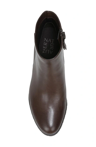 Naturalizer Bay Waterproof Bootie In Chocolate Leather