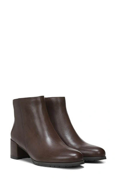Naturalizer Bay Waterproof Bootie In Chocolate Leather