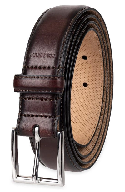 Cole Haan Gramercy Leather Belt In Cordovan