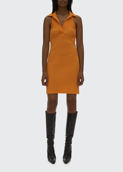 Shop Helmut Lang Polo Sleeveless Mini Dress In Apricot