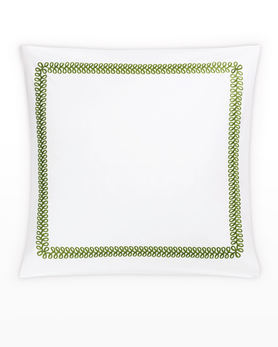 Shop Matouk Astor Braid Euro Sham In Grass