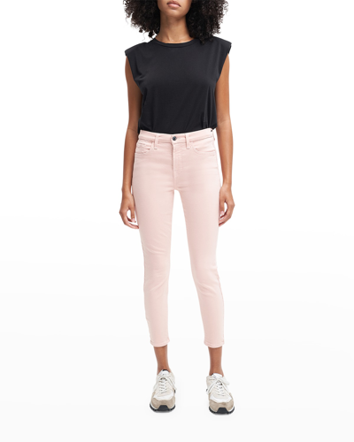 Shop Jen7 Mid-rise Ankle Skinny Jeans In Blushed