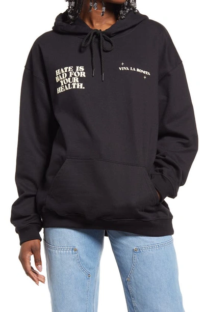 Viva La Bonita Grateful Cotton Hoodie In Black | ModeSens