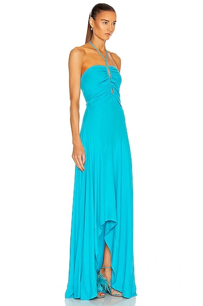 Shop Patbo Lace-up Maxi Dress In Bright Turquoise