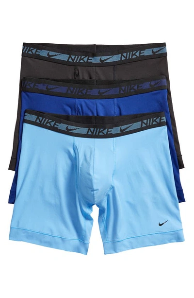 Shop Nike Dri-fit Flex 3-pack Performance Boxer Briefs In Blue