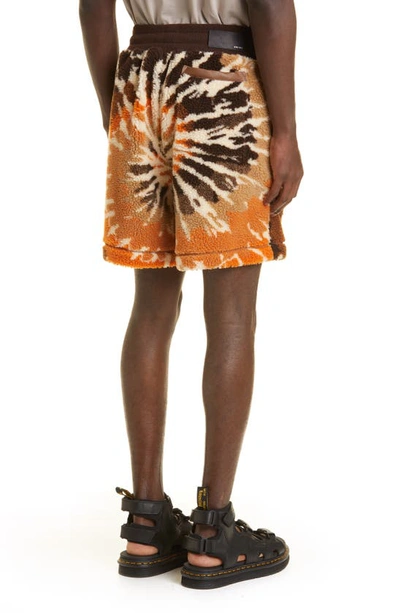 Shop Amiri Tie Dye Fleece Shorts In Orange / Black