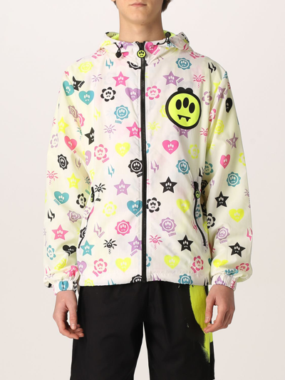 Shop Barrow Nylon Windbreaker With Prints And Smile In White