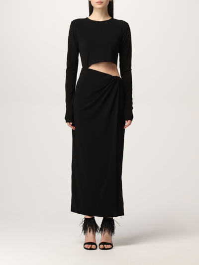 Shop Andamane Gia  Stretch Viscose Dress In Black