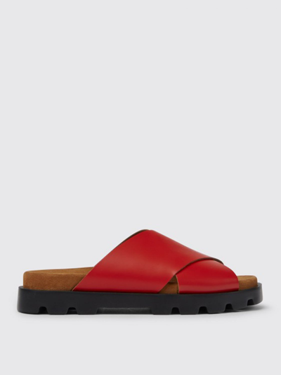 Shop Camper Brutus  Sandals In Calfskin In Red