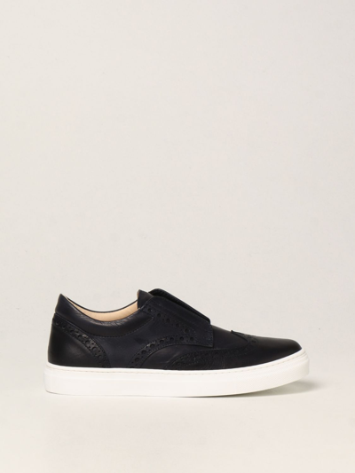 Shop Montelpare Tradition Leather Sneakers In Blue