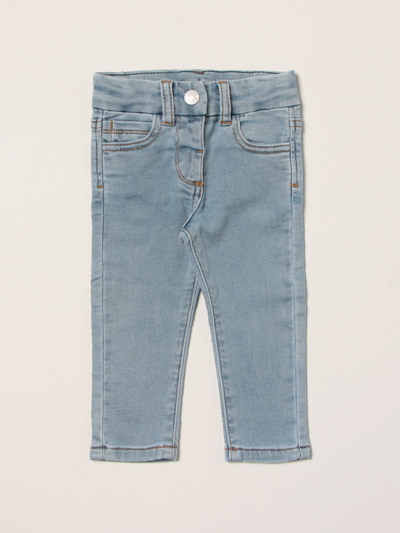 Shop Chiara Ferragni 5-pocket Jeans With Eyestar Embroidery In Gnawed Blue