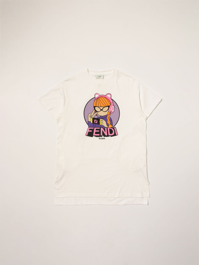 Shop Fendi T-shirt With Graphic Print In White
