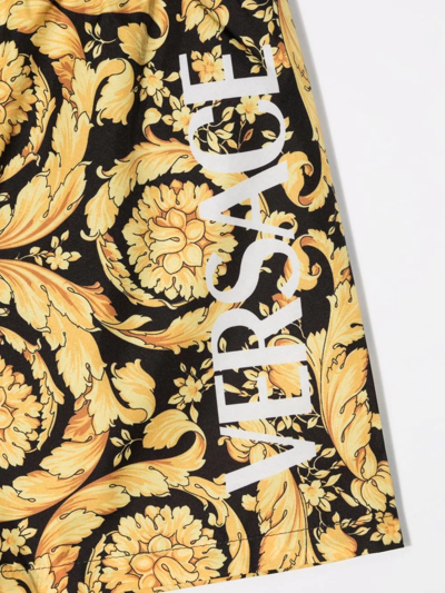 Versace Baroque-print Swim Shorts In Black