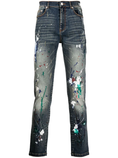 Shop God's Masterful Children Artist Hand-painted Jeans In Blue