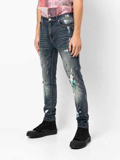 Shop God's Masterful Children Artist Hand-painted Jeans In Blue