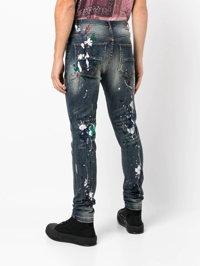 God's Masterful Children Artist Hand-painted Jeans In Blue