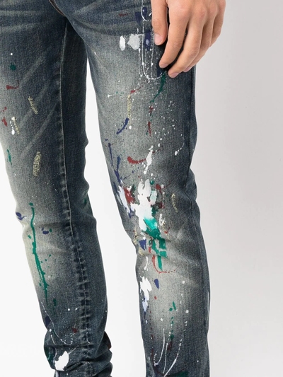 God's Masterful Children Artist Hand-painted Jeans In Blue