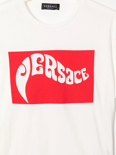 Versace Logo-print Jersey T-shirt In White
