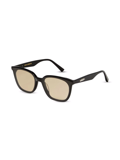 Shop Gentle Monster Lilit 01 Curved Square Sunglasses In Black