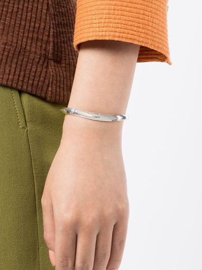 Dower & Hall Curved Nomad Sterling-silver Bangle In Silver
