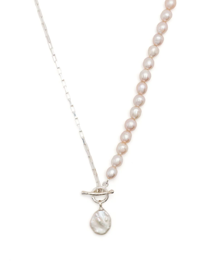Shop Dower & Hall Luna Freshwater Pearl-embellished Necklace In White