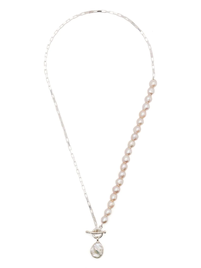 Shop Dower & Hall Luna Freshwater Pearl-embellished Necklace In White